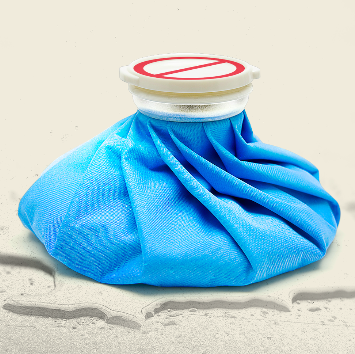 Photo of a blue heat compress with a 